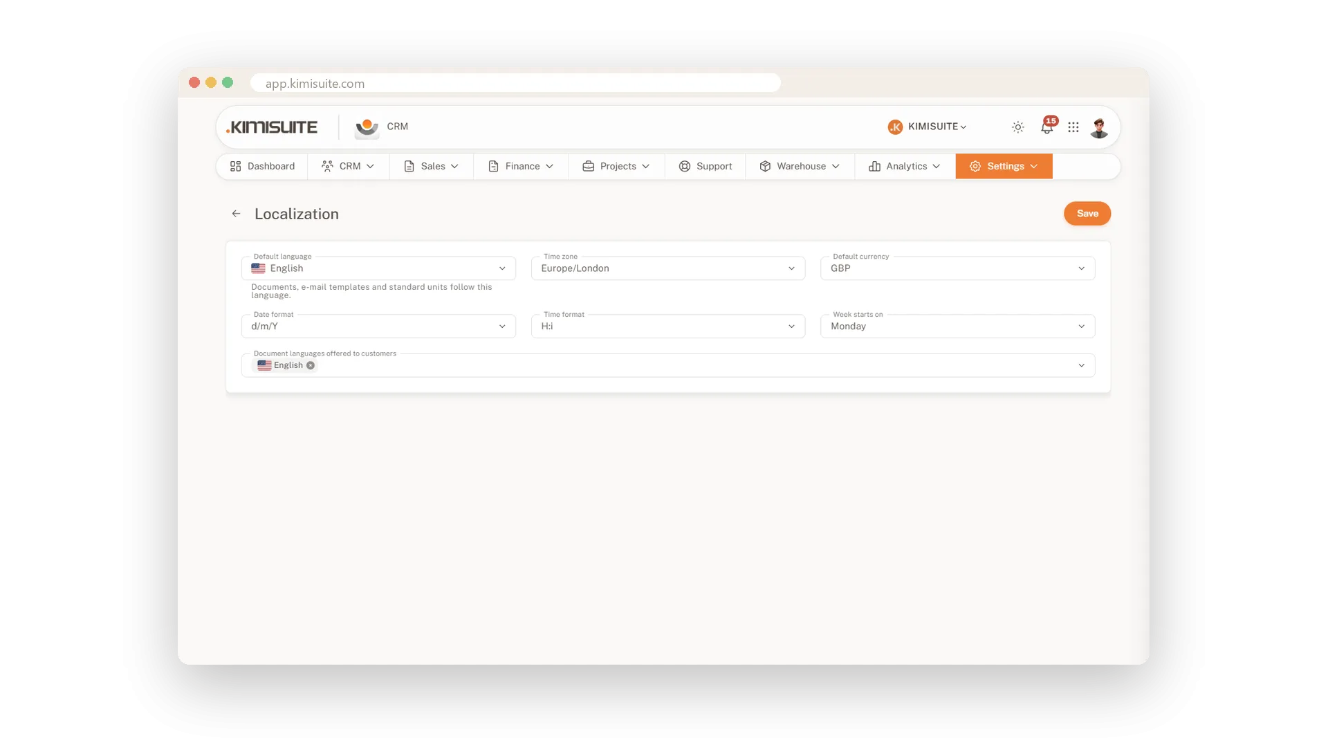 Dezasseis idiomas para a equipa e documentos