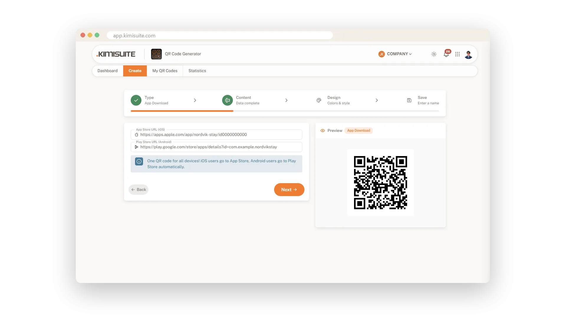 Ein Code für App Store und Google Play