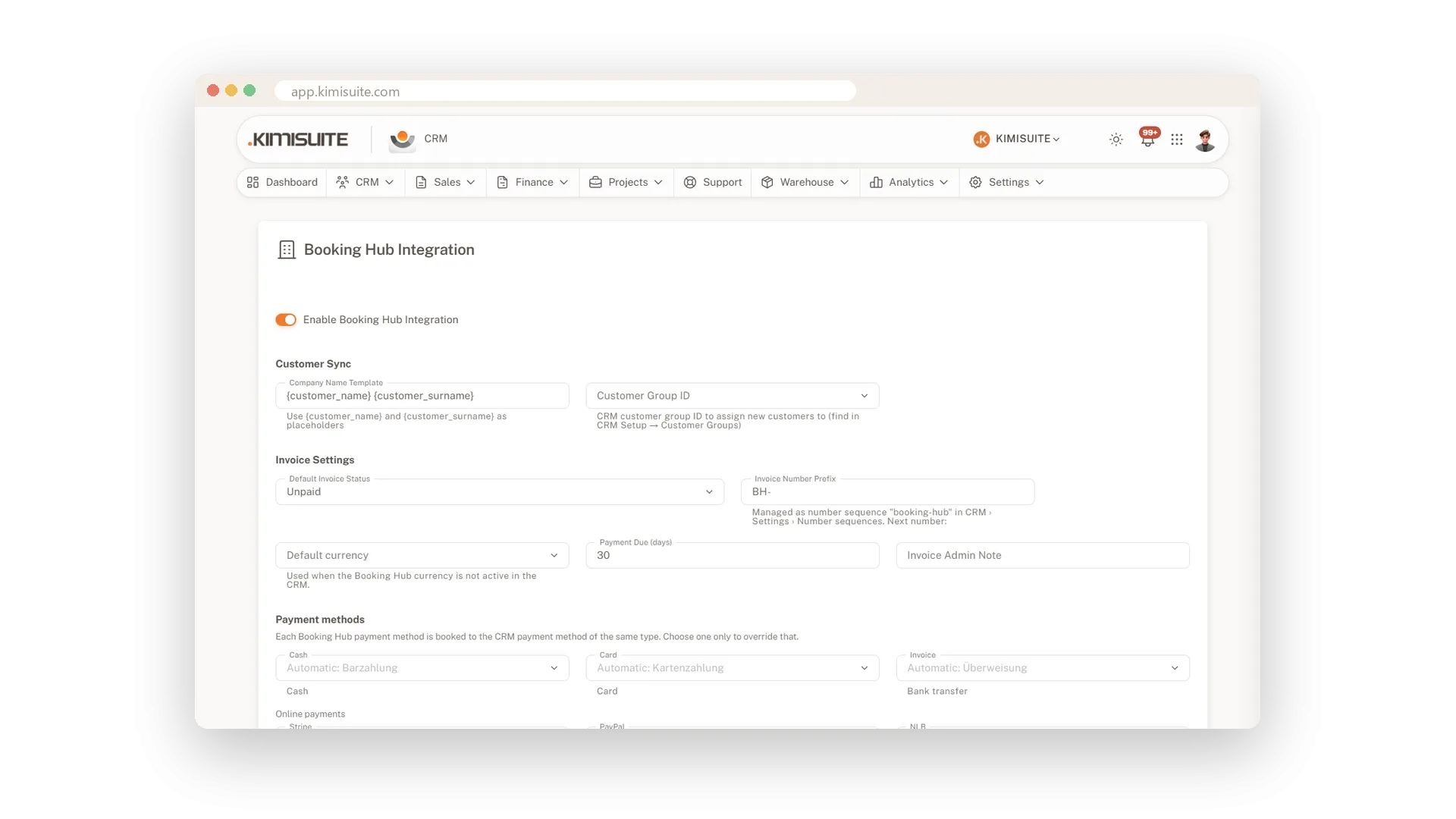 Guests become customers, stays become invoices