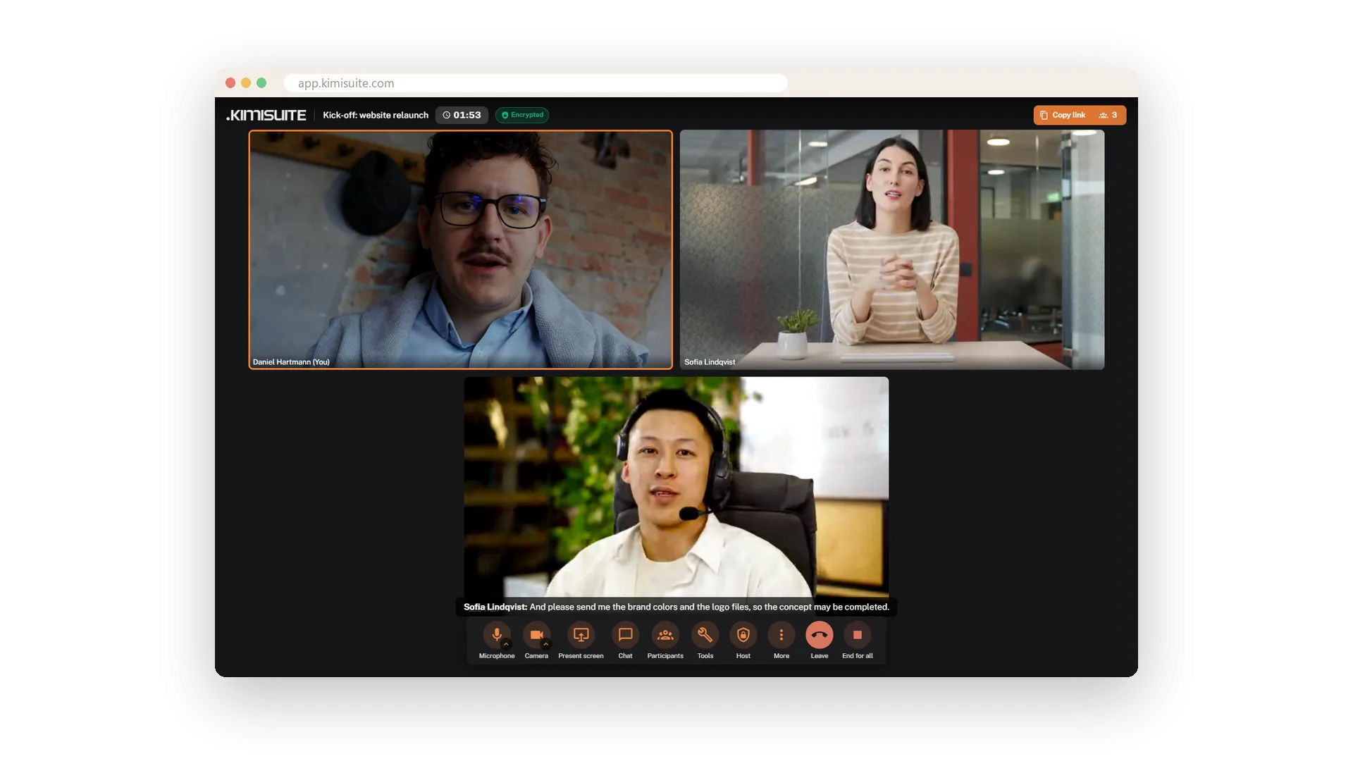 Screenshot: Video meetings in the browser