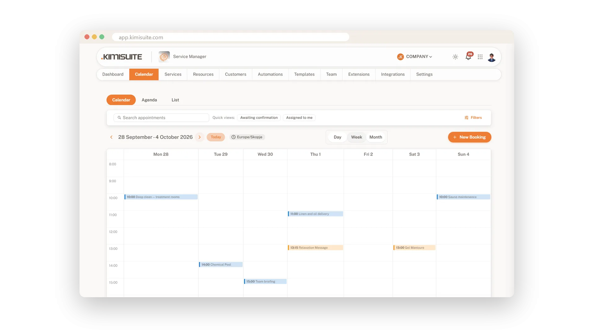Rutine postavljene u kalendar za nedelje