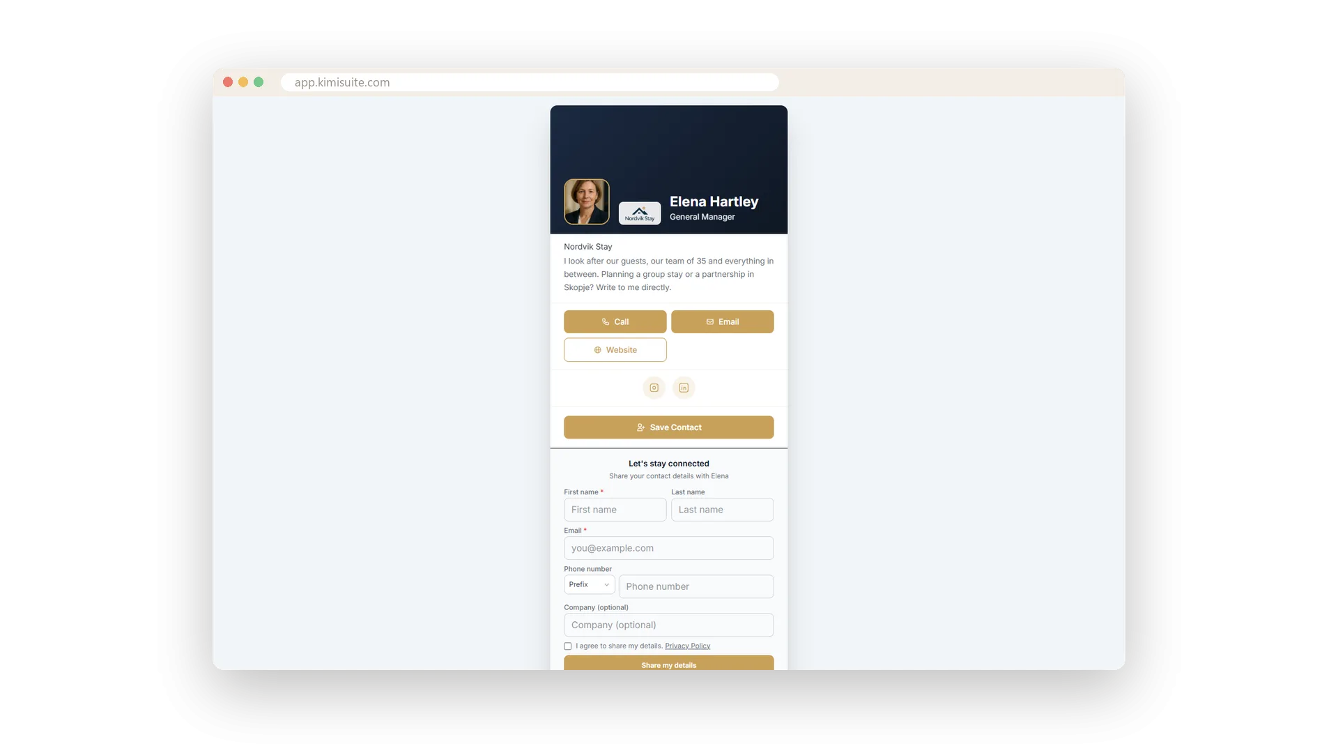 Save Contact with one tap