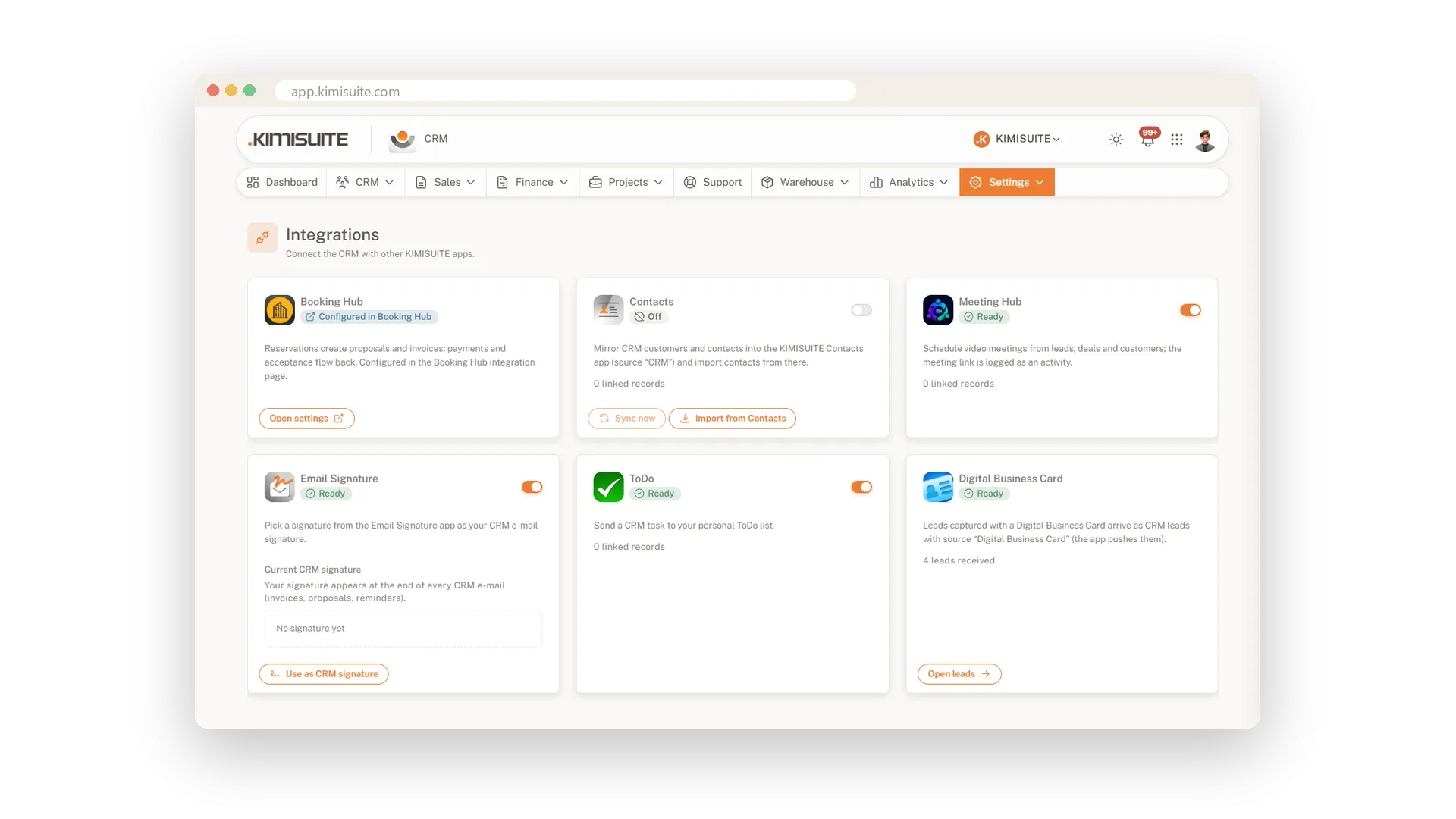 Screenshot: Works with your other KIMISUITE apps