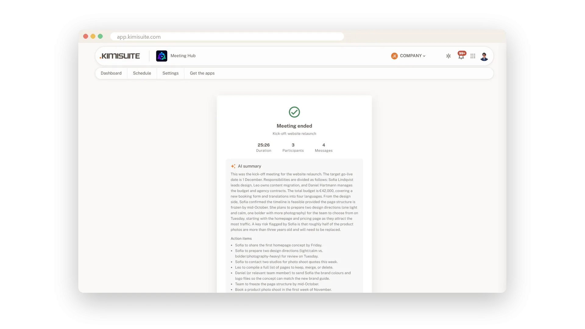 The transcript to download