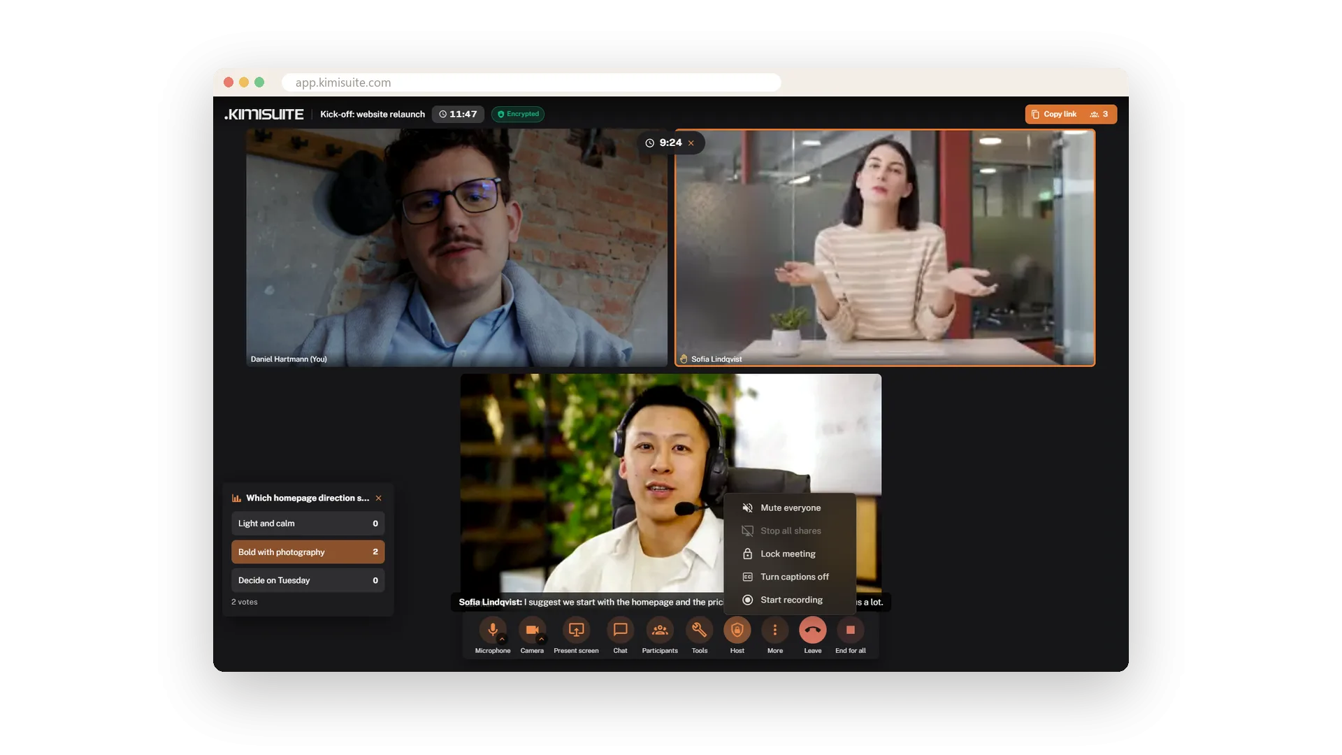 Screenshot: You stay in charge