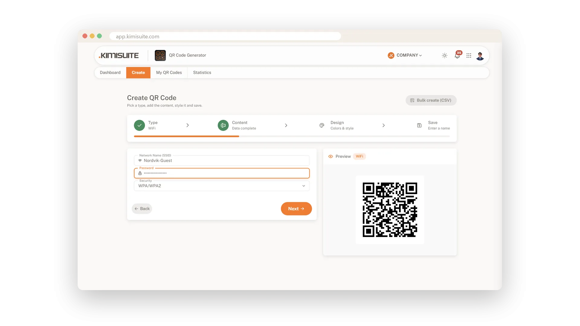 Bildschirmaufnahme: Gast-WLAN mit einem Scan