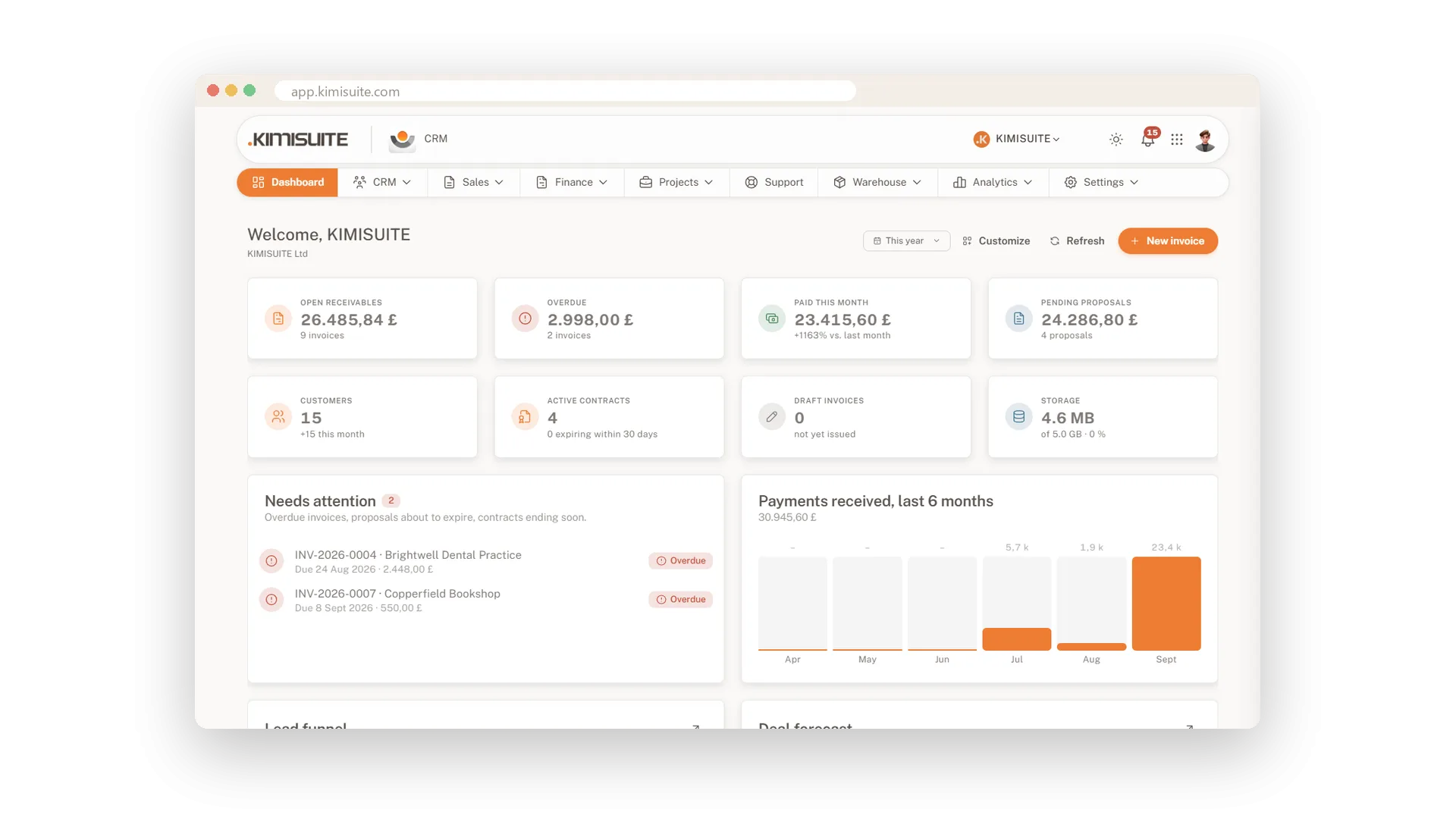 CRM Business Hub — 1/8