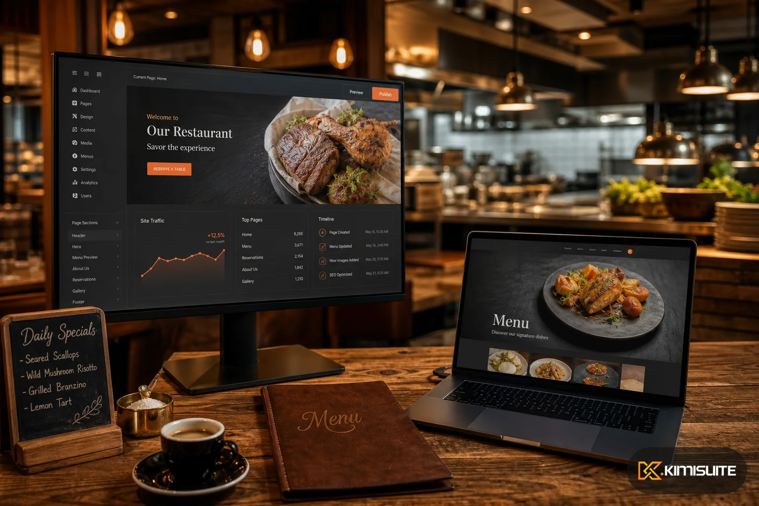 Menu-First Restaurant Website Design | KIMISUITE