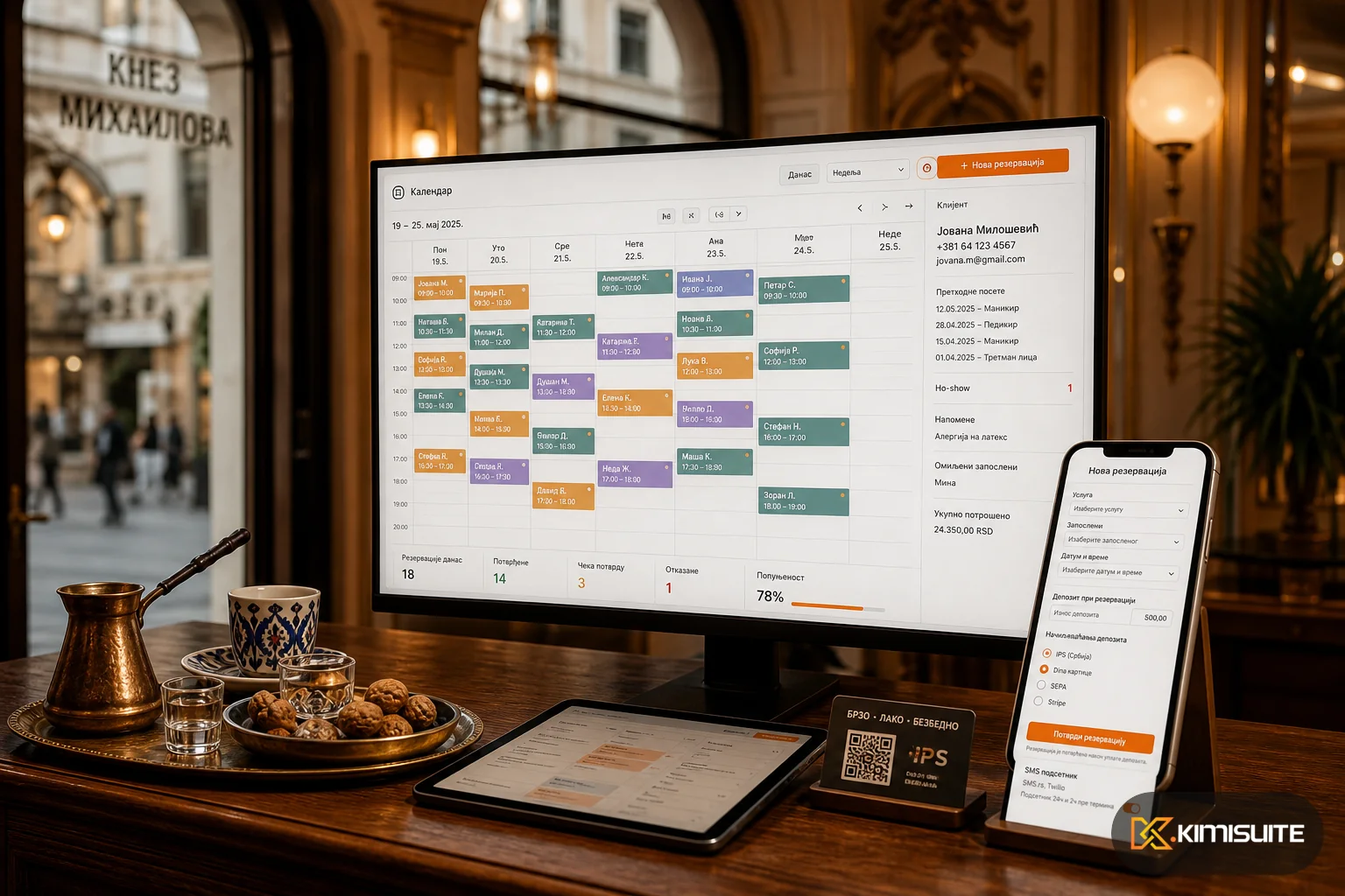 KIMISUITE Service Manager for online appointment booking in Serbia